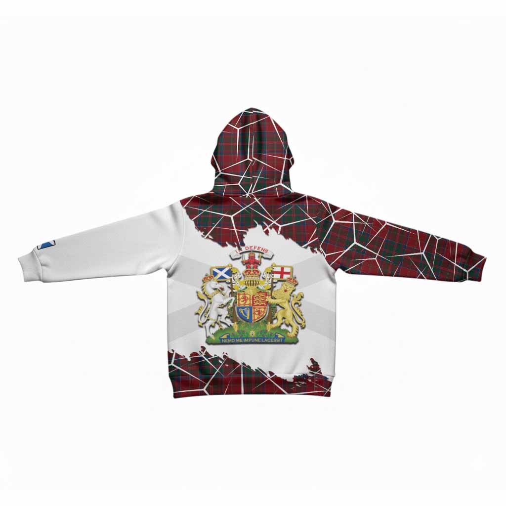 MacDonald (McDonald) of Glencoe Tartan Kid Hoodie with Family Crest and Lion Rampant Grunge Style