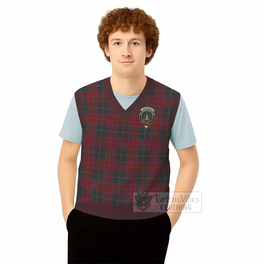 MacDonald (McDonald) of Glencoe Tartan Knitted V-Neck Vest with Family Crest - Tartan Vibes Clothing