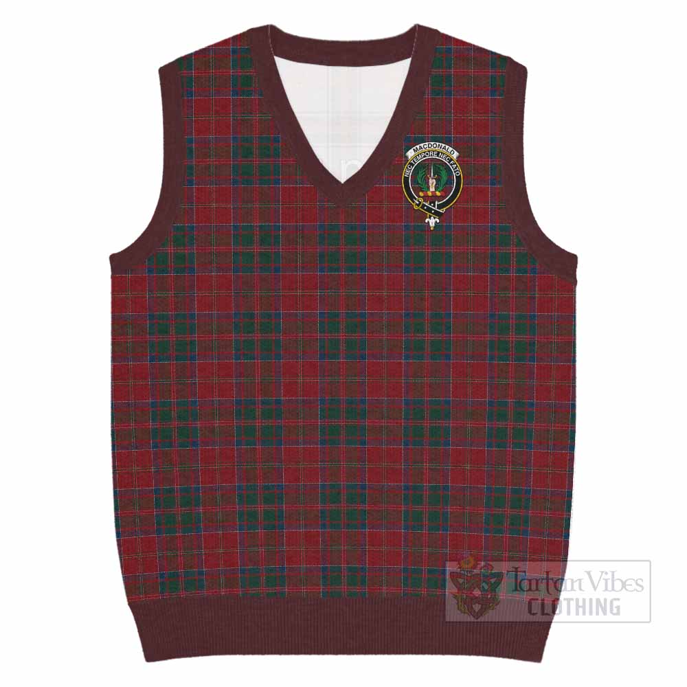 MacDonald (McDonald) of Glencoe Tartan Knitted V-Neck Vest with Family Crest - Tartan Vibes Clothing