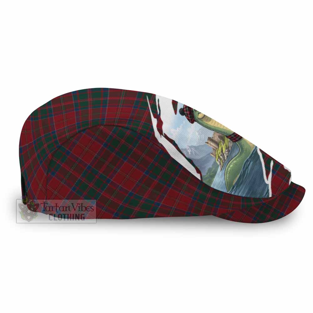 MacDonald (McDonald) of Glencoe Tartan Loch Ness Monster Scottish Heritage Art Flat Cap, Jeff Cap
