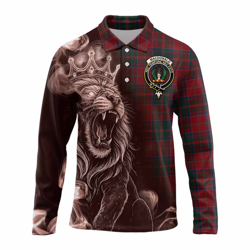 MacDonald (McDonald) of Glencoe Tartan Long Sleeve Polo Shirt Roaring Lion Heritage