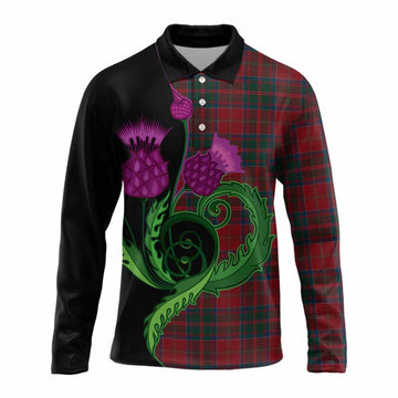 MacDonald (McDonald) of Glencoe Tartan Long Sleeve Polo Shirt Traditional Scottish Thistle