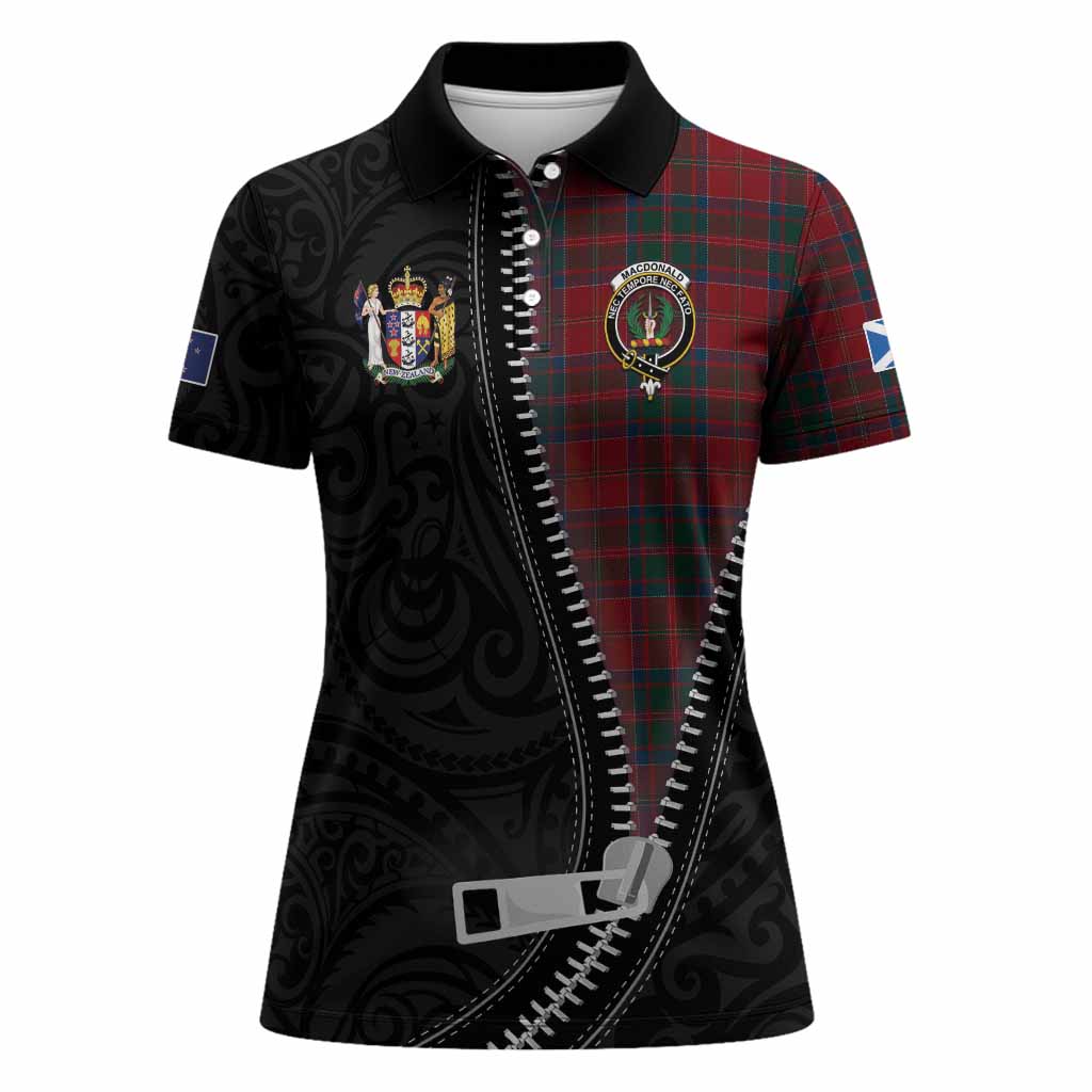 MacDonald (McDonald) of Glencoe Tartan Women Polo Shirt New Zealand Pattern Unique Zipper Stylized