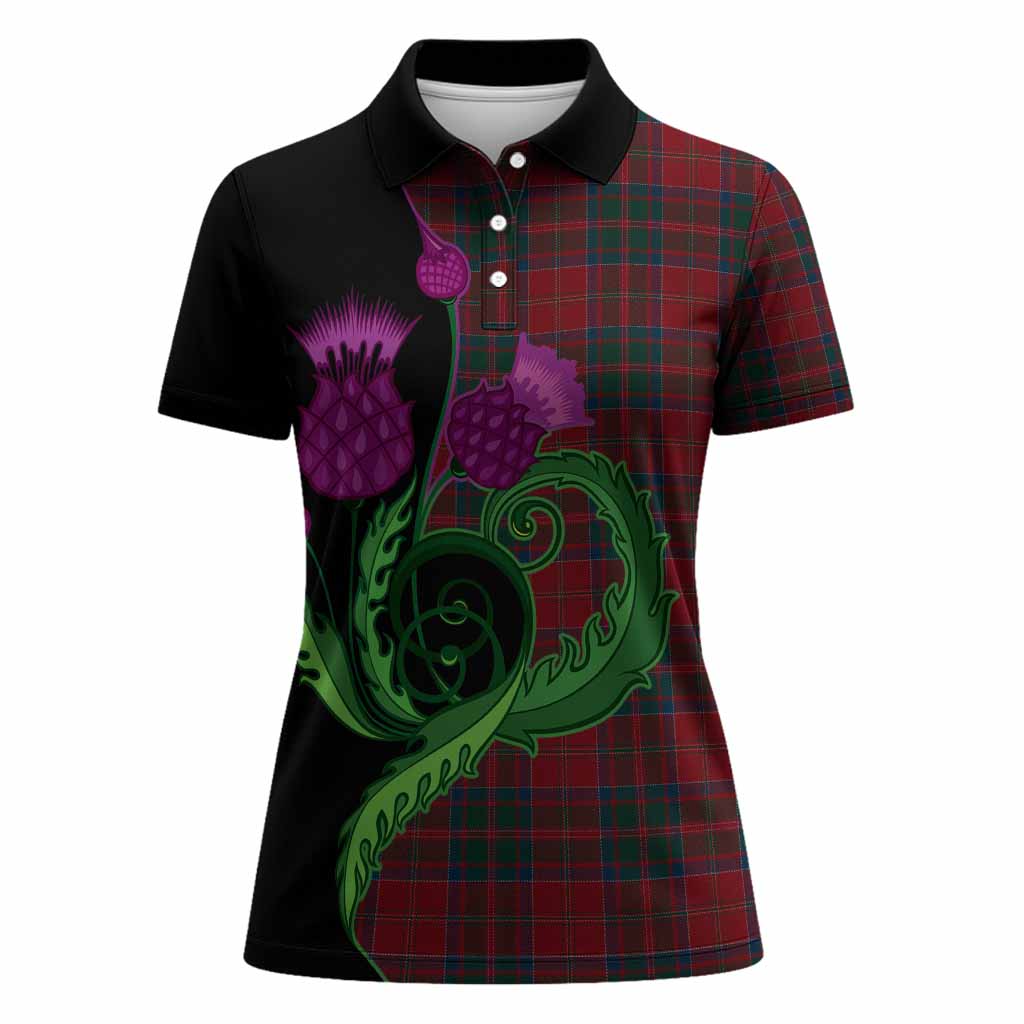 MacDonald (McDonald) of Glencoe Tartan Women Polo Shirt Traditional Scottish Thistle