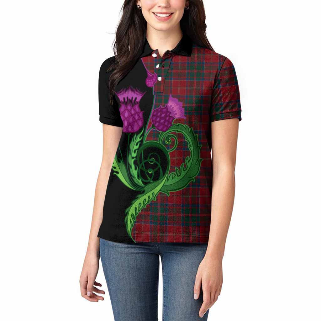 MacDonald (McDonald) of Glencoe Tartan Women Polo Shirt Traditional Scottish Thistle