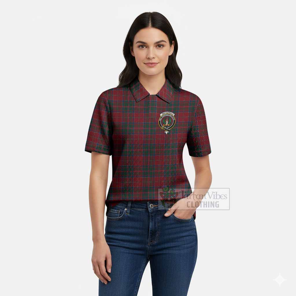 MacDonald (McDonald) of Glencoe Tartan Women’s Polo Sweater Top with Family Crest