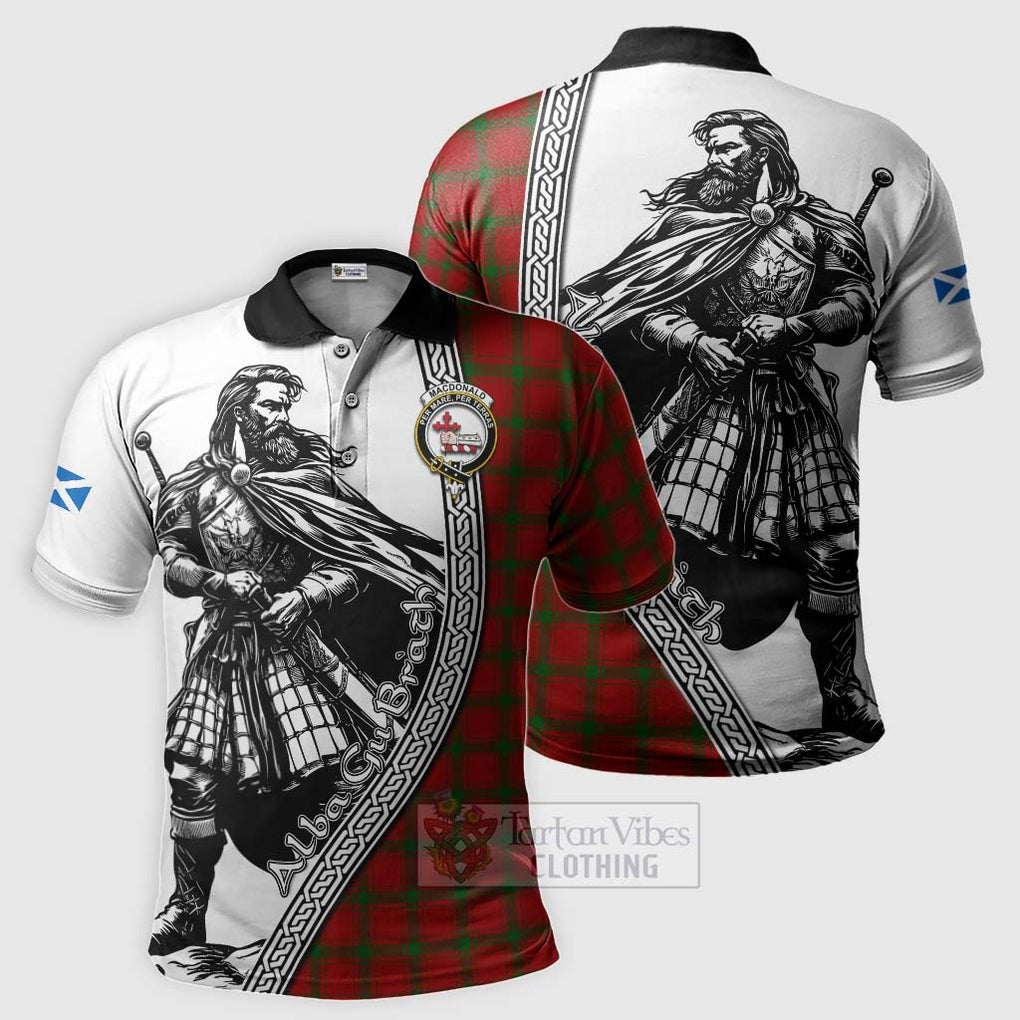 Tartan Vibes Clothing MacDonald (McDonald) of Sleat Tartan Clan Crest Polo Shirt with Highlander Warrior Celtic Style