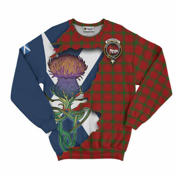 Tartan Vibes Clothing MacDonald (McDonald) of Sleat Tartan Family Crest Sweatshirt Scottish Thistle Celtic Inspired