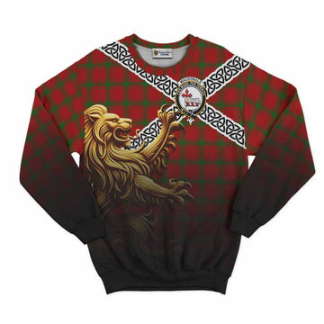 MacDonald (McDonald) of Sleat Crest Tartan Sweatshirt with Golden Lion Emblem Celtic Style Unisex - Tartan Vibes Clothing