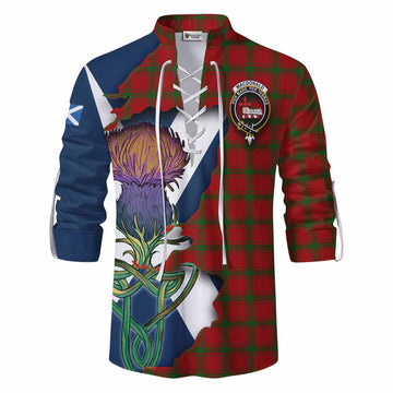 Tartan Vibes Clothing MacDonald (McDonald) of Sleat Tartan Family Crest Ghillie Kilt Shirt Scottish Thistle Celtic Inspired