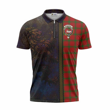 MacDonald (McDonald) of Sleat Tartan Family Crest Zipper Polo Shirt Alba Gu Brath Be Brave Lion Ancient Style Unisex - Tartan Vibes Clothing