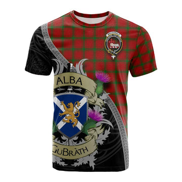 Tartan Vibes Clothing MacDonald (McDonald) of Sleat Tartan Family Crest Cotton T-shirt Lion Rampant Royal Thistle Shield Celtic Inspired