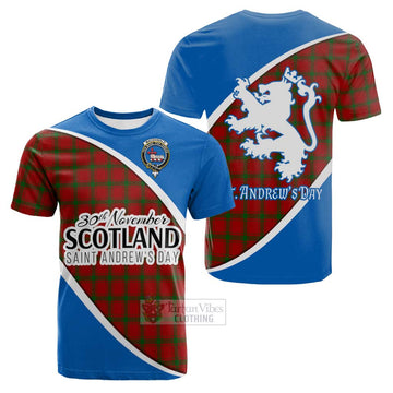 Tartan Vibes Clothing MacDonald (McDonald) of Sleat Family Crest Tartan Cotton T-shirt Celebrate Saint Andrew's Day in Style