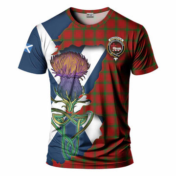 Tartan Vibes Clothing MacDonald (McDonald) of Sleat Tartan Family Crest T-Shirt Scottish Thistle Celtic Inspired