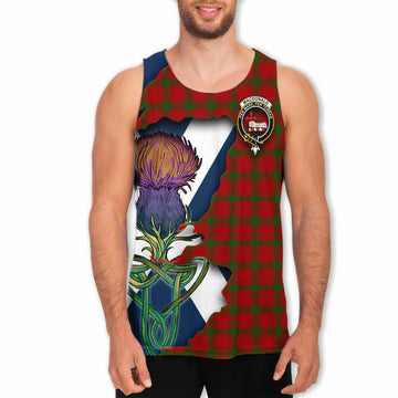 Tartan Vibes Clothing MacDonald (McDonald) of Sleat Tartan Family Crest Men's Tank Top Scottish Thistle Celtic Inspired