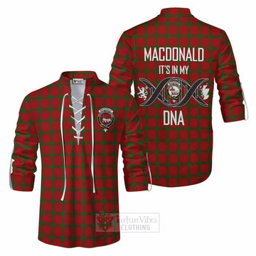 MacDonald (McDonald) of Sleat Tartan Ghillie Kilt Shirt with Family Crest DNA In Me Style Men - Tartan Vibes Clothing