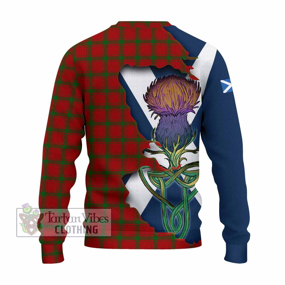 Tartan Vibes Clothing MacDonald (McDonald) of Sleat Tartan Family Crest Knitted Sweater Scottish Thistle Celtic Inspired