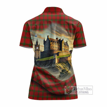 MacDonald (McDonald) of Sleat Tartan Family Crest Women's Polo Shirt with Scottish Ancient Castle Style - Tartan Vibes Clothing