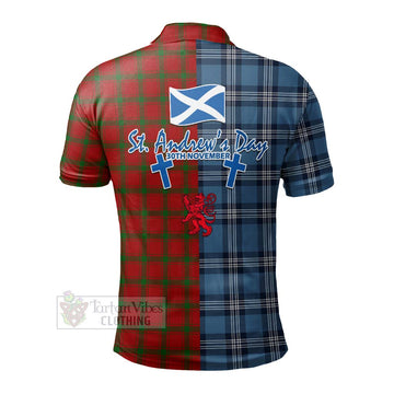 MacDonald (McDonald) of Sleat Tartan Polo Shirt Happy St. Andrew's Day Half Tartan Style - Tartan Vibes Clothing