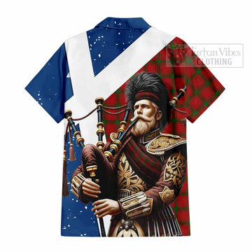 MacDonald (McDonald) of Sleat Tartan Hawaiian Shirt with Family Crest Scottish Bagpiper Vibes - Tartan Vibes Clothing