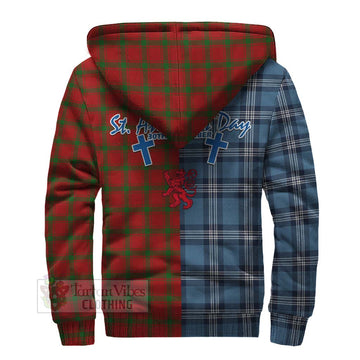MacDonald (McDonald) of Sleat Tartan Sherpa Hoodie Happy St. Andrew's Day Half Tartan Style - Tartan Vibes Clothing
