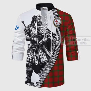 MacDonald (McDonald) of Sleat Tartan Clan Crest Ghillie Kilt Shirt with Highlander Warrior Celtic Style - Tartan Vibes Clothing