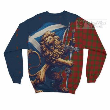 MacDonald (McDonald) of Sleat Tartan Family Crest Sweatshirt with Scottish Majestic Lion - Tartan Vibes Clothing
