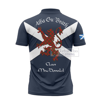 MacDonald (McDonald) of Sleat Tartan Lion Rampant Zipper Polo Shirt Proudly Display Your Heritage with Alba Gu Brath and Clan Name - Tartan Vibes Clothing