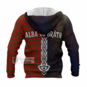 Tartan Vibes Clothing MacDonald (McDonald) of Sleat Tartan Family Crest Knitted Hoodie Alba Gu Brath Be Brave Lion Ancient Style