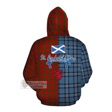 MacDonald (McDonald) of Sleat Tartan Cotton Hoodie Happy St. Andrew's Day Half Tartan Style Pullover Hoodie - Tartan Vibes Clothing