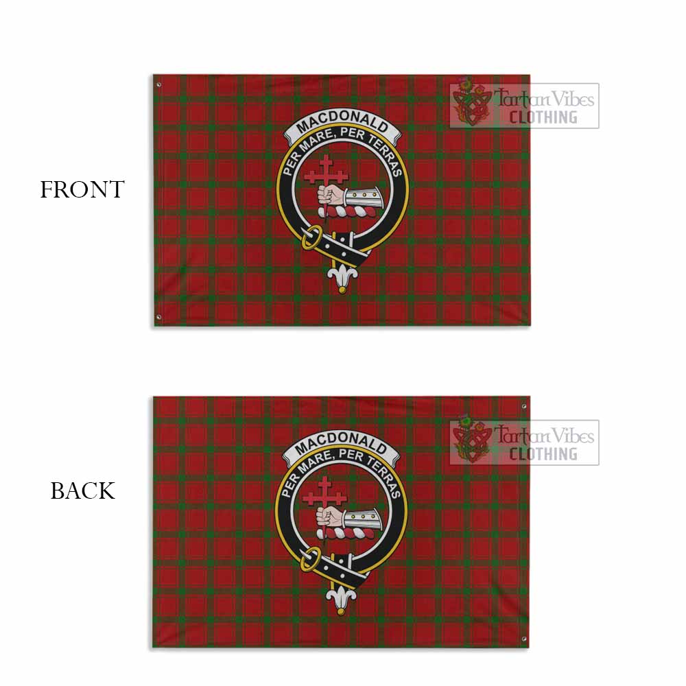 Tartan Vibes Clothing MacDonald (McDonald) of Sleat Tartan House Flag with Family Crest