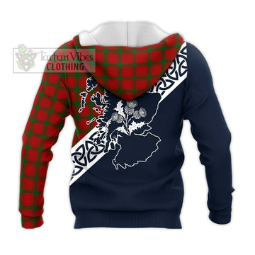 MacDonald (McDonald) of Sleat Tartan Knitted Hoodie Featuring Thistle and Scotland Map - Tartan Vibes Clothing