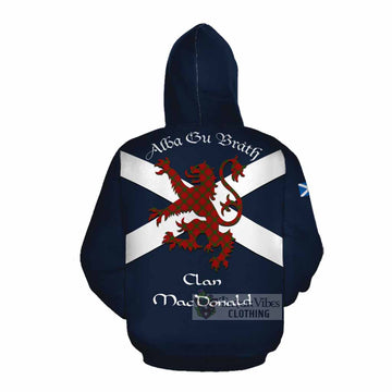 MacDonald (McDonald) of Sleat Tartan Lion Rampant Cotton Hoodie Proudly Display Your Heritage with Alba Gu Brath and Clan Name Pullover Hoodie - Tartan Vibes Clothing