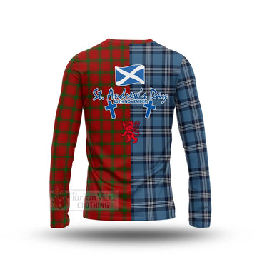 MacDonald (McDonald) of Sleat Tartan Long Sleeve T-Shirt Happy St. Andrew's Day Half Tartan Style - Tartan Vibes Clothing