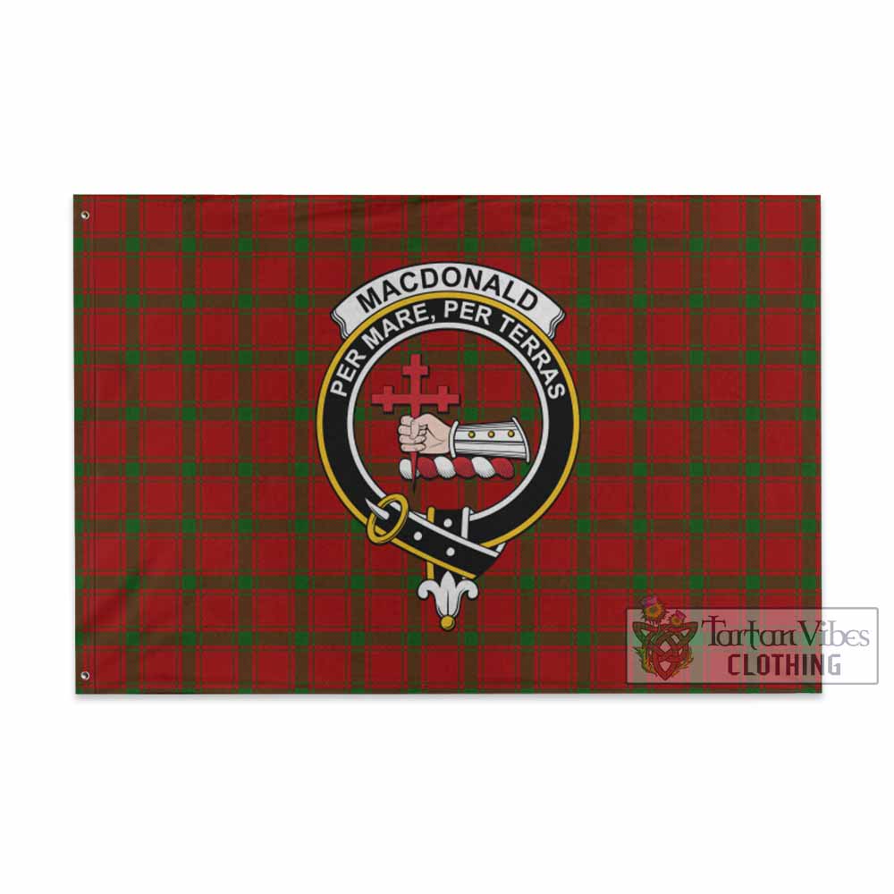 Tartan Vibes Clothing MacDonald (McDonald) of Sleat Tartan House Flag with Family Crest
