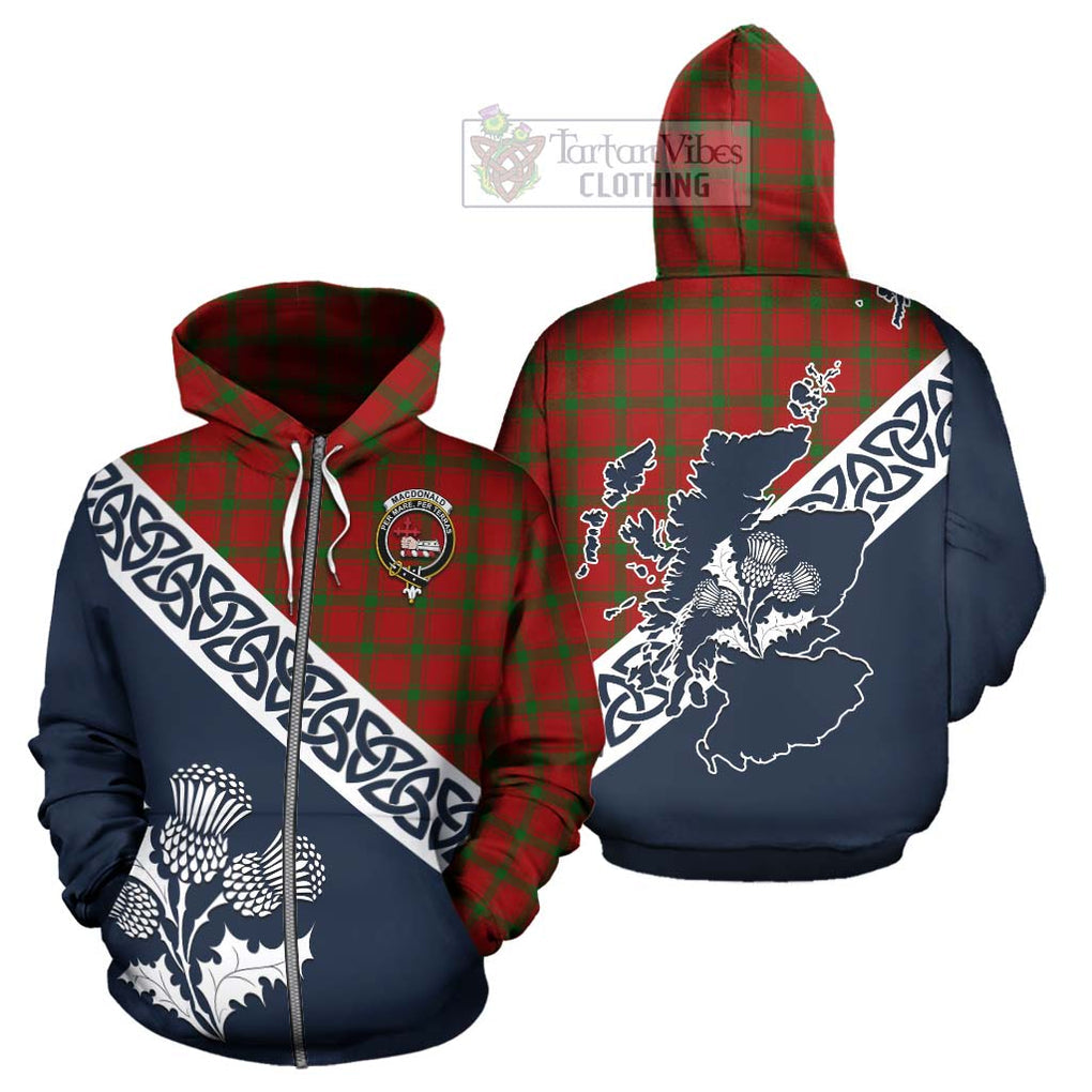 MacDonald (McDonald) of Sleat Tartan Hoodie Featuring Thistle and Scotland Map - Tartan Vibes Clothing