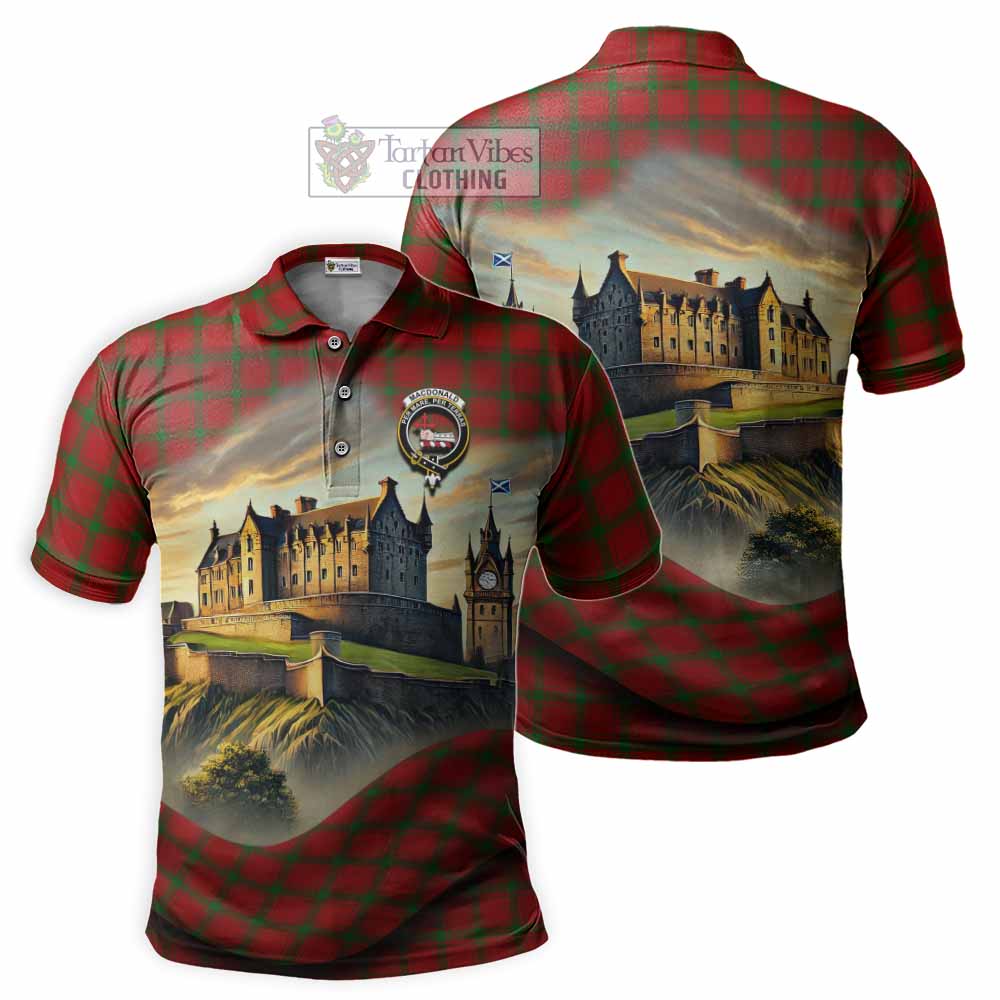Tartan Vibes Clothing MacDonald (McDonald) of Sleat Tartan Family Crest Polo Shirt with Scottish Ancient Castle Stype
