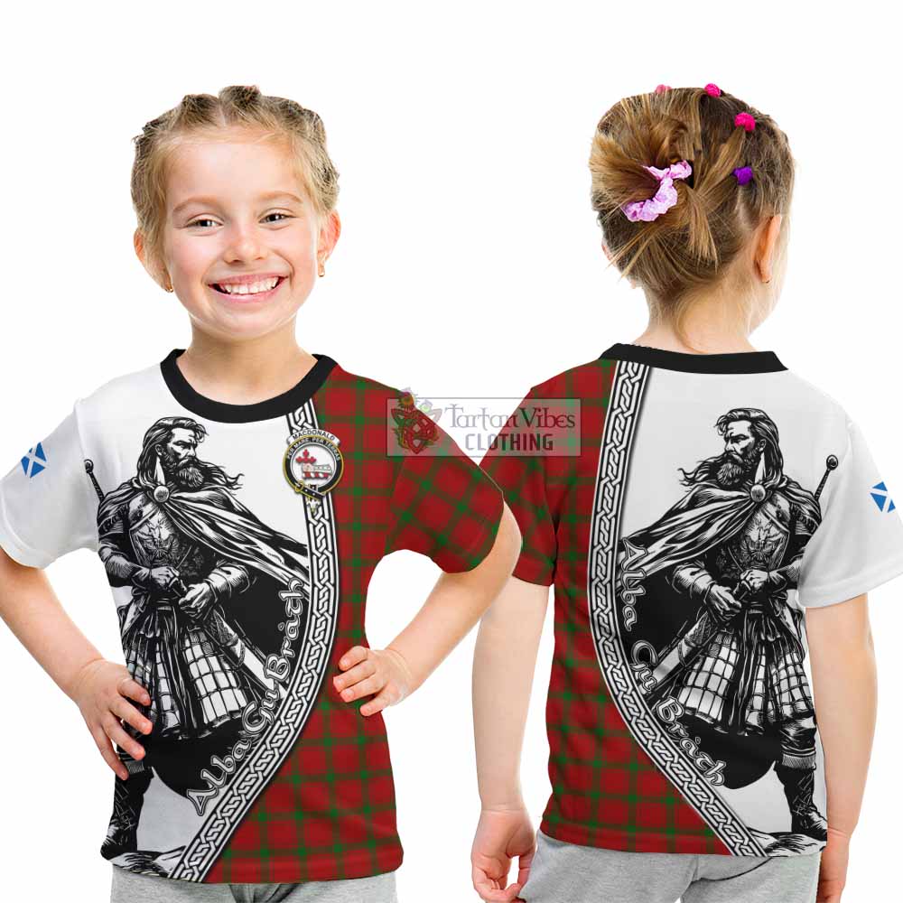 MacDonald (McDonald) of Sleat Tartan Clan Crest Kid T-Shirt with Highlander Warrior Celtic Style - Tartan Vibes Clothing