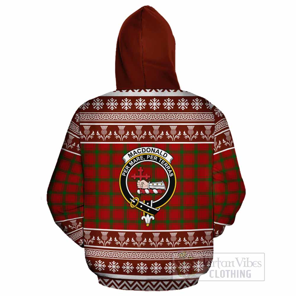 MacDonald (McDonald) of Sleat Clan Tartan Christmas Cotton Hoodie with Family Crest - Tartan Vibes Clothing