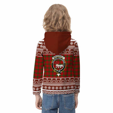 MacDonald (McDonald) of Sleat Clan Tartan Christmas Kid Hoodie with Family Crest
