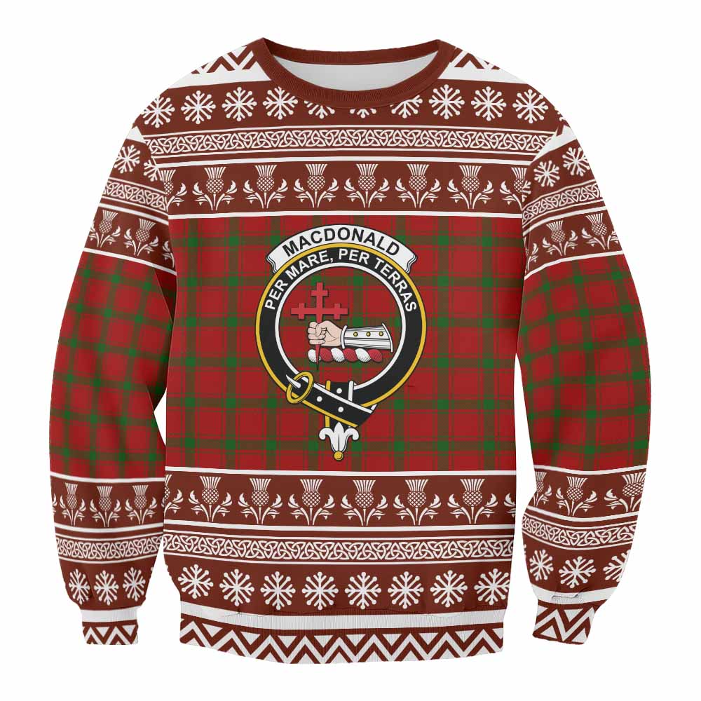 MacDonald (McDonald) of Sleat Clan Tartan Christmas Sweatshirt with Family Crest - Tartan Vibes Clothing