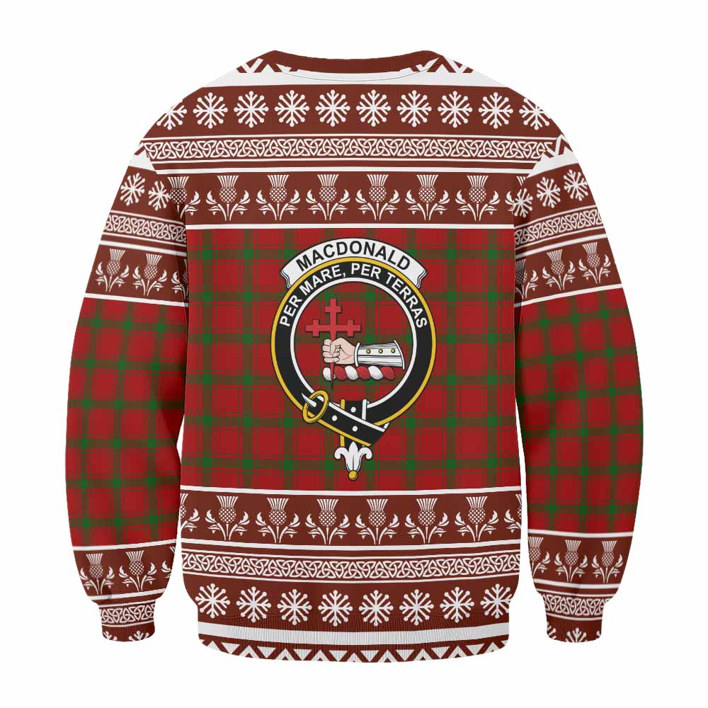MacDonald (McDonald) of Sleat Clan Tartan Christmas Sweatshirt with Family Crest - Tartan Vibes Clothing