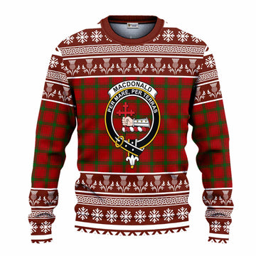 MacDonald (McDonald) of Sleat Clan Tartan Christmas Ugly Sweater with Family Crest