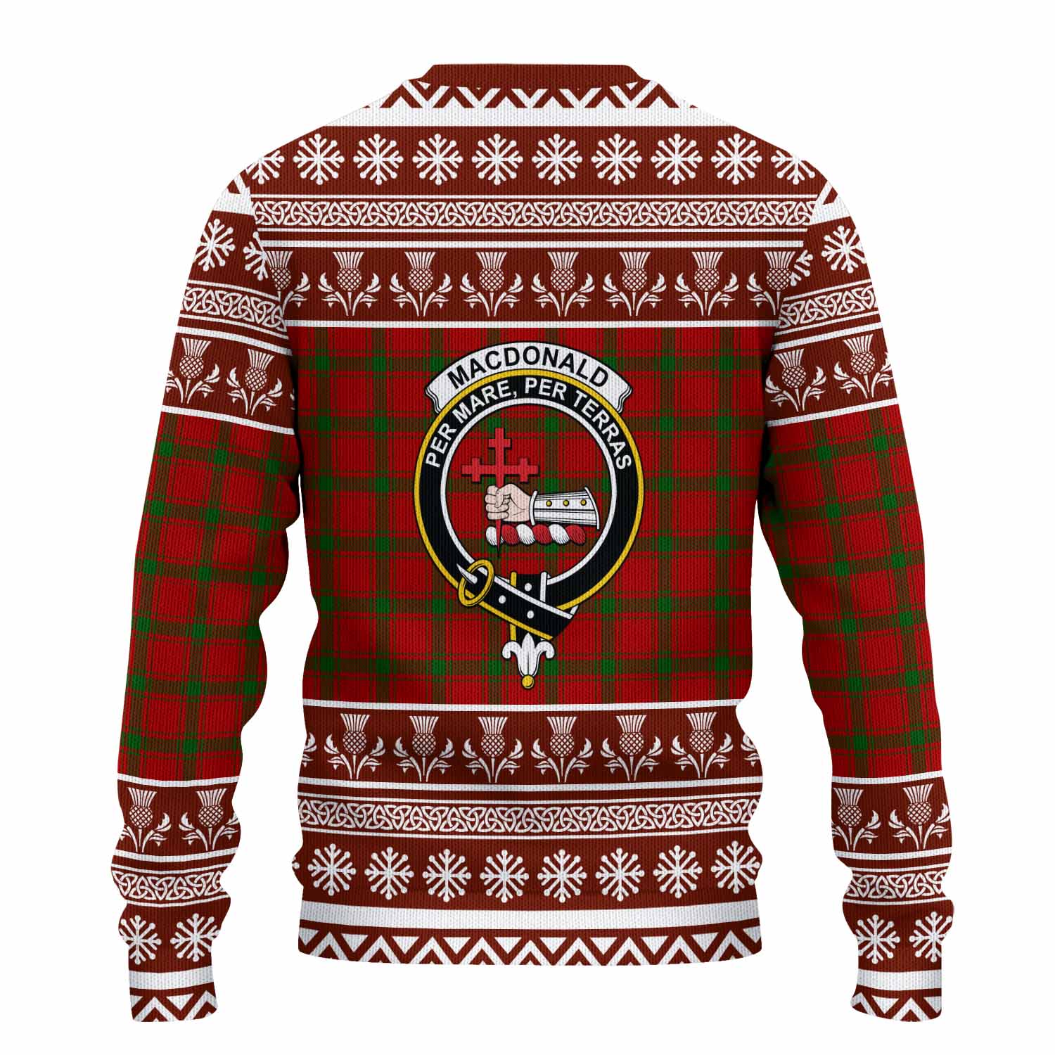 MacDonald (McDonald) of Sleat Clan Tartan Christmas Ugly Sweater with Family Crest - Tartan Vibes Clothing