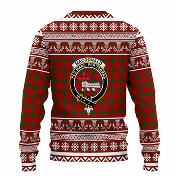 MacDonald (McDonald) of Sleat Clan Tartan Christmas Ugly Sweater with Family Crest