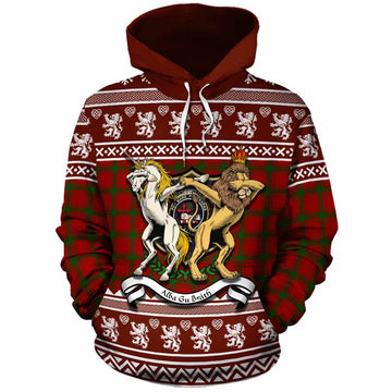MacDonald (McDonald) of Sleat Clan Tartan Crest Christmas Cotton Hoodie Coat of Arms Funny Style