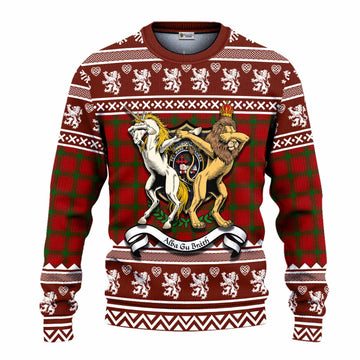 MacDonald (McDonald) of Sleat Clan Tartan Crest Christmas Ugly Sweater Coat of Arms Funny Style
