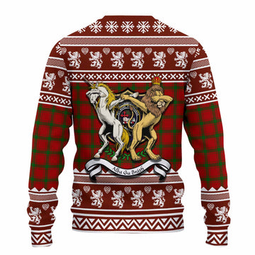 MacDonald (McDonald) of Sleat Clan Tartan Crest Christmas Ugly Sweater Coat of Arms Funny Style