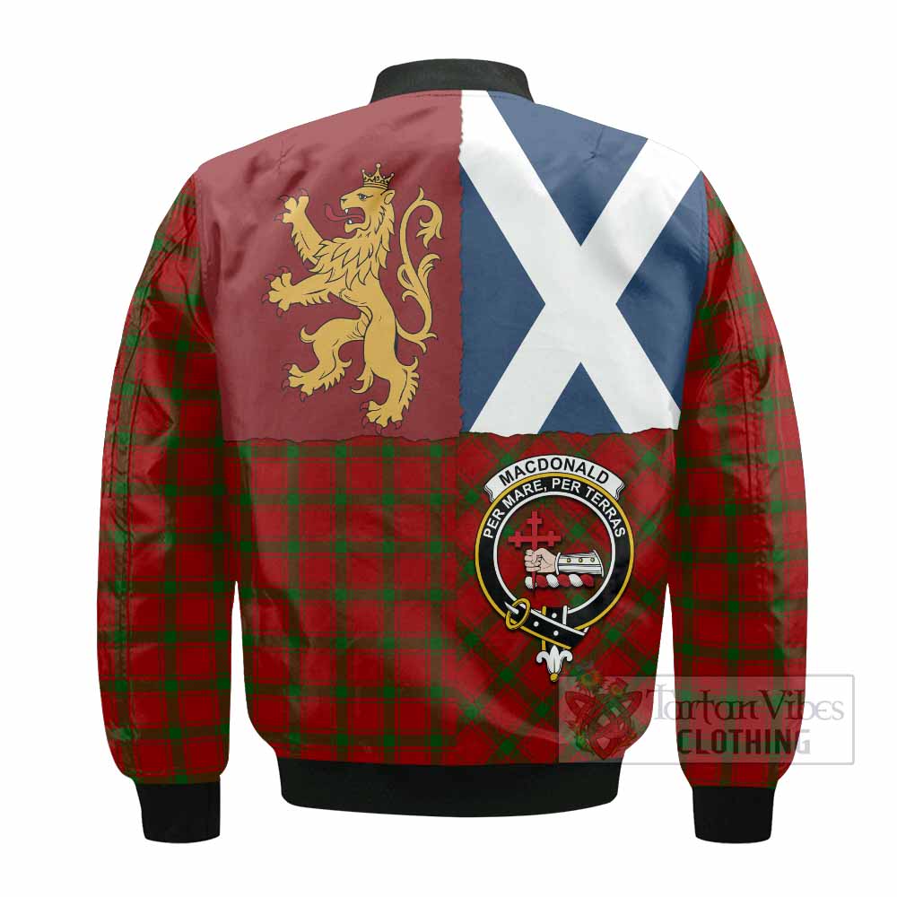 MacDonald (McDonald) of Sleat Crest Tartan Bomber Jacket with Lion Rampant Saltire Style