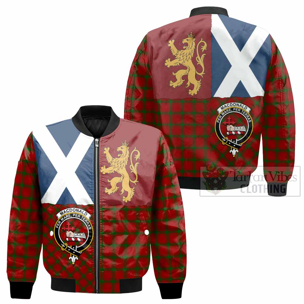 MacDonald (McDonald) of Sleat Crest Tartan Bomber Jacket with Lion Rampant Saltire Style